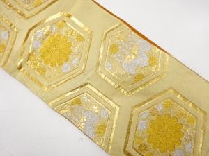 アンティーク　亀甲に菊・桐模様織り出し袋帯（材料）